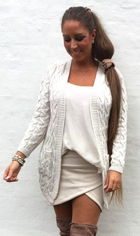 Cable Cardigan - beige
