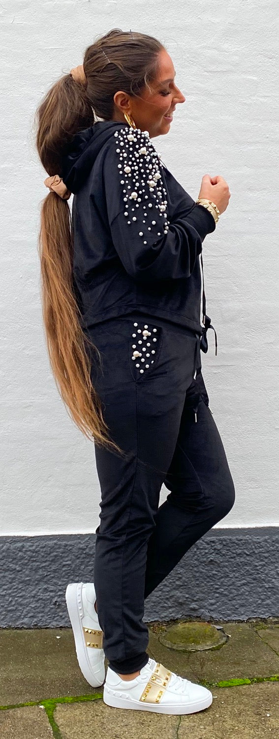 Sæt med perler - sort
