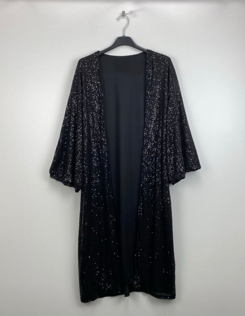 Kimono i palietter - sort