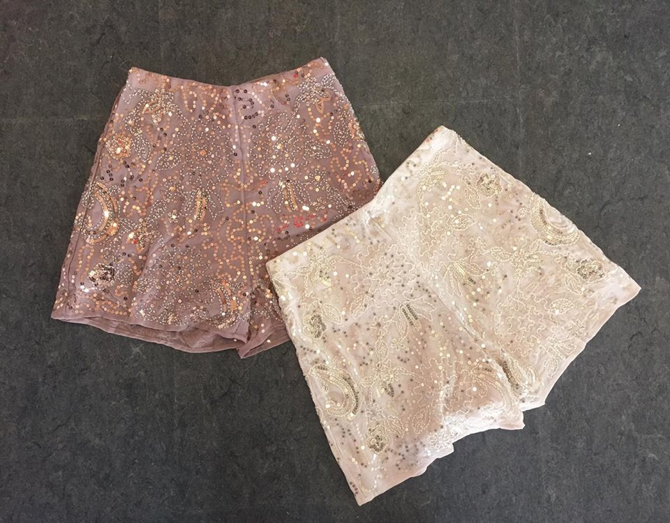 Mandy paliet shorts - beige