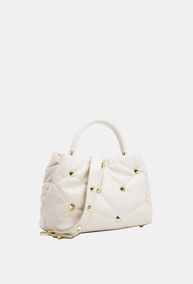 Palentino beige taske med nitter - medium