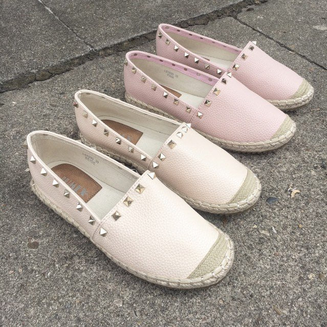 Espadrille i rose med nitter
