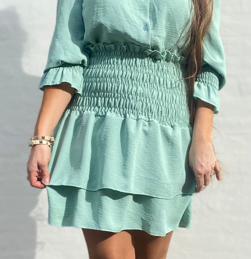 Lulu layer nederdel - aqua grøn