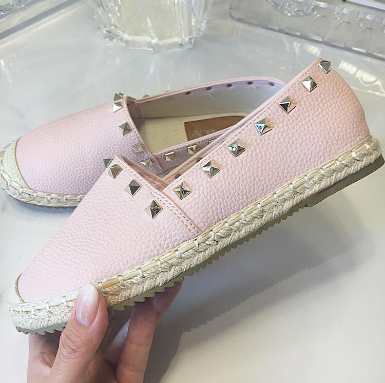 Espadrille i rose med nitter