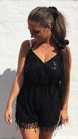 Playsuit med palietter - sort
