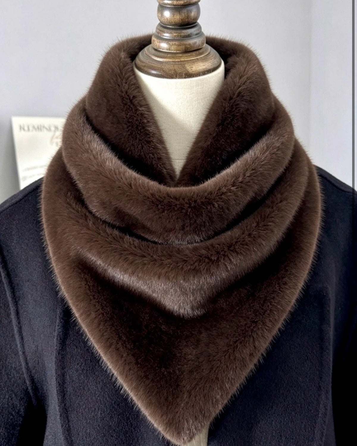 Faux Fur tørklæde - brun