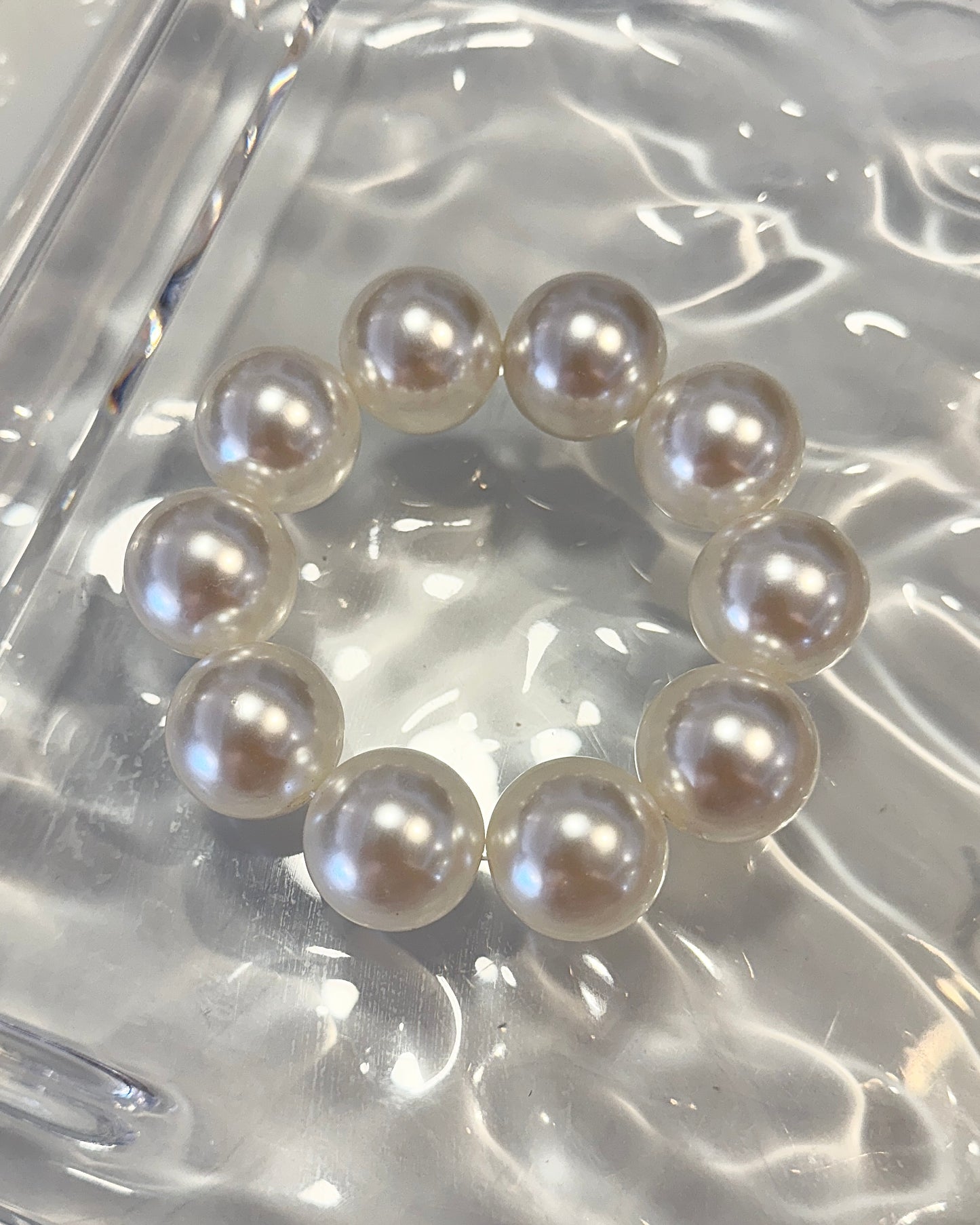 Store perle armbånd - creme perlemor