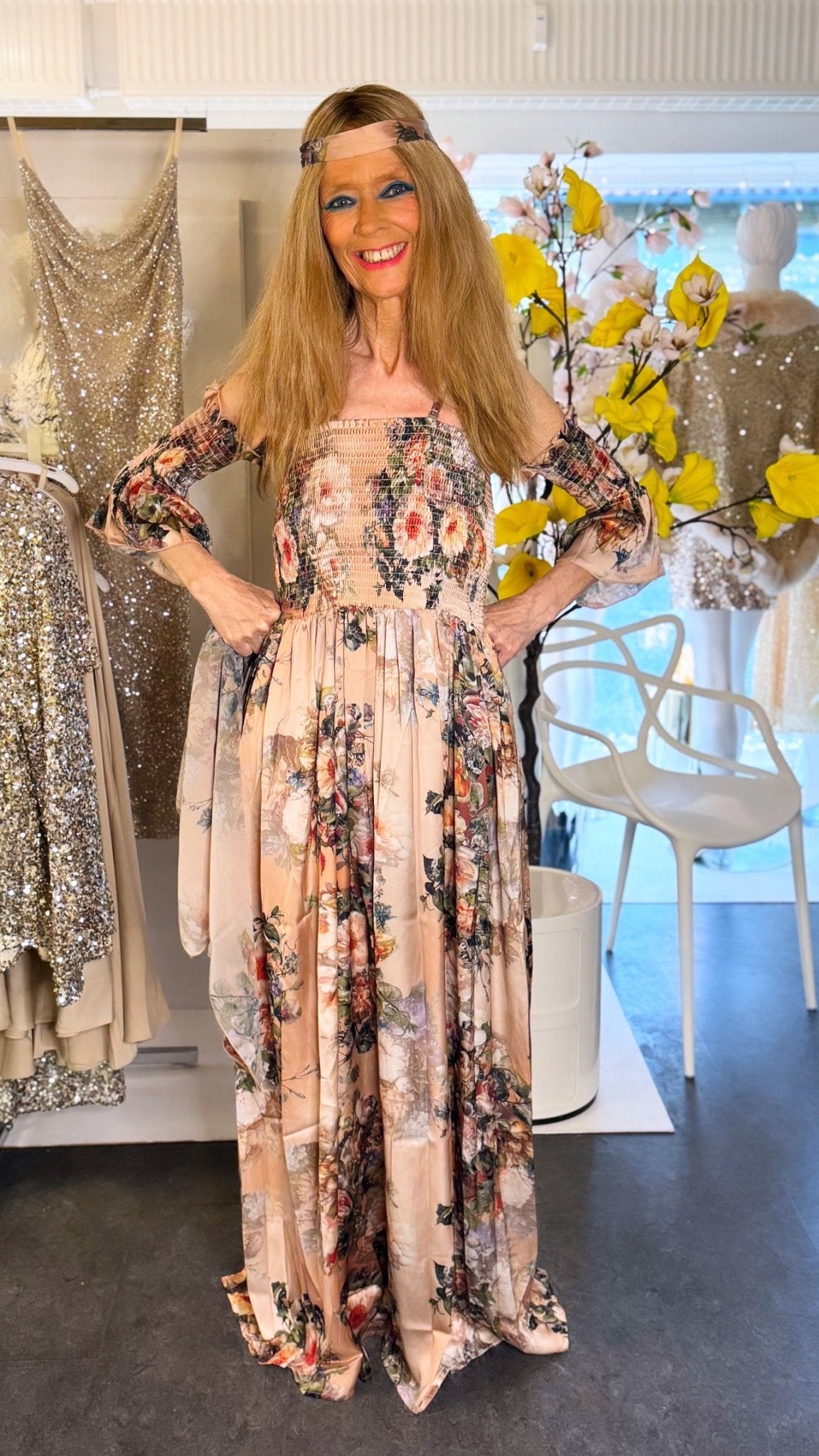 Bella kjole m. smock - Staun Denmark - Sus print - Staun Denmark - Til hverdag og fest