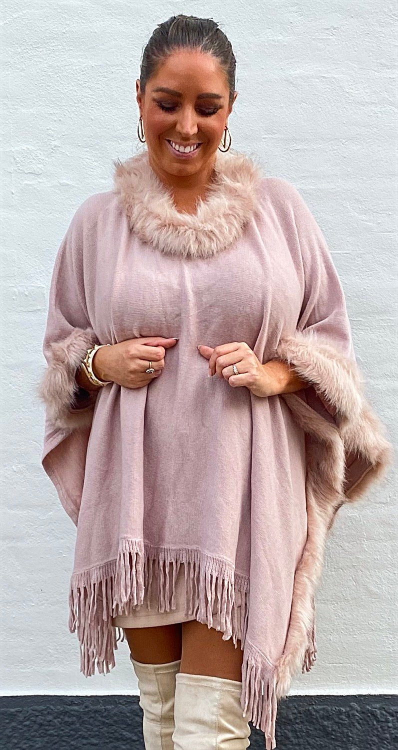 Poncho asymmetrisk - rosa - Staun Denmark - Til hverdag og fest
