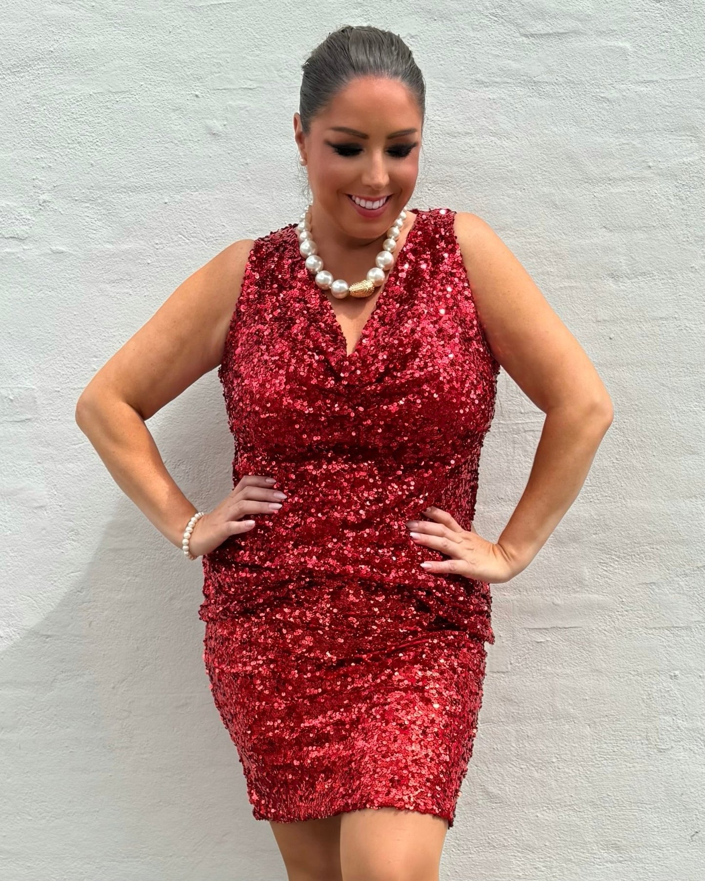 Staun fall Glitter top i rød - Staun Denmark - Til hverdag og fest
