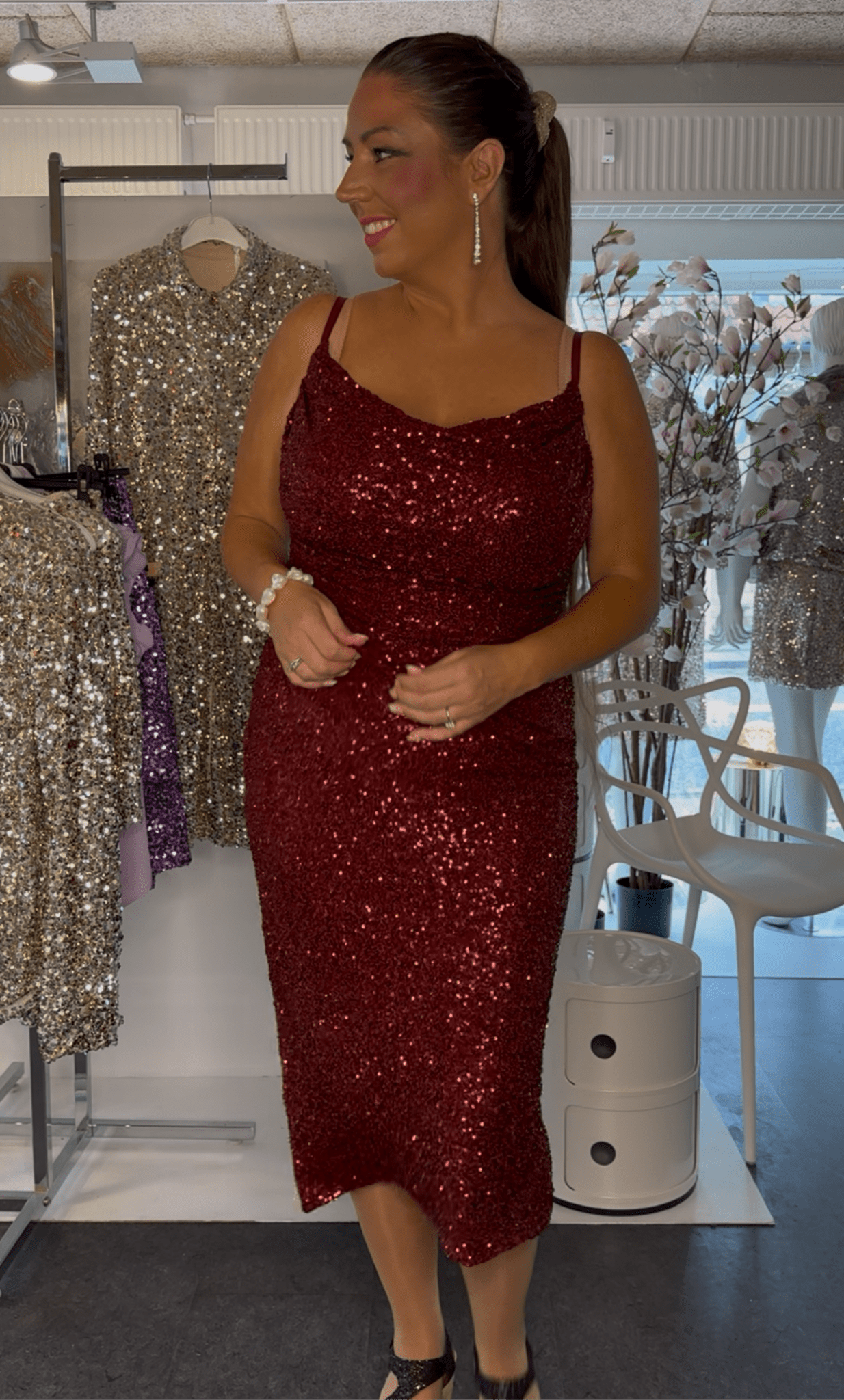 Staun glitter kjole - rød - Staun Denmark - Til hverdag og fest