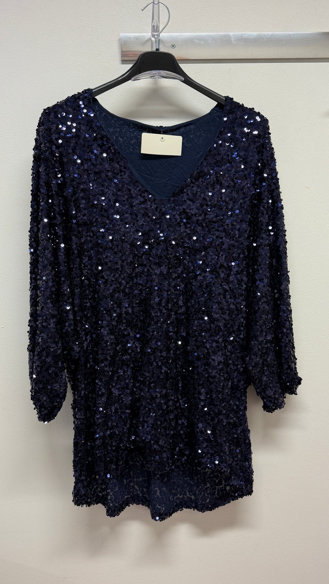 Staun glitter tunika i Navy mørke blå i pailletter - Staun Denmark - Til hverdag og fest