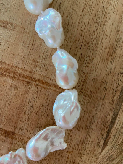 Perlekæde armbånd med store ferskvandsperler