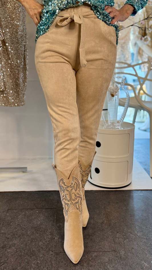 Staun Suede bukser i beige