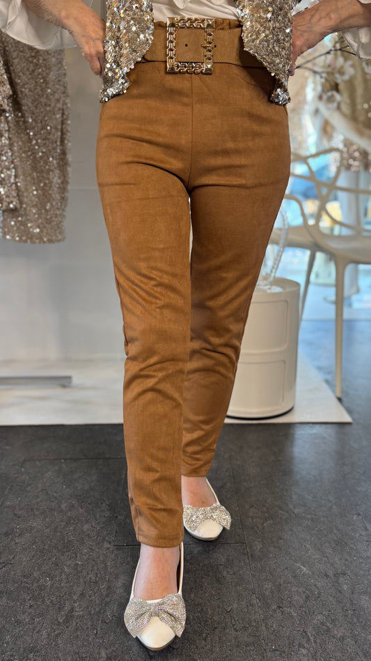 Staun Suede bukser i camel