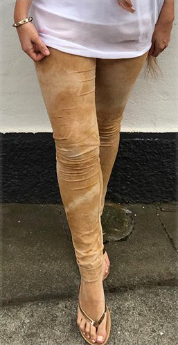 Camel leggings i ruskindslook