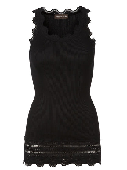 Rosemunde vintage blonde top, blonde bund - Sort