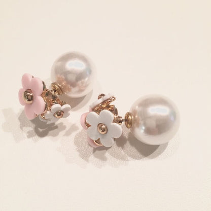 "Marc Jacobs" blomster øreringe - Hvid m. rosa