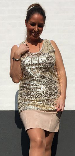 Top m. palietter -beige