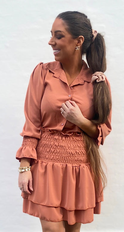 Lulu layer nederdel - terracotta