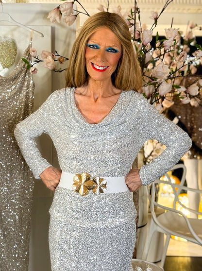Staun glitter bluse - sølv