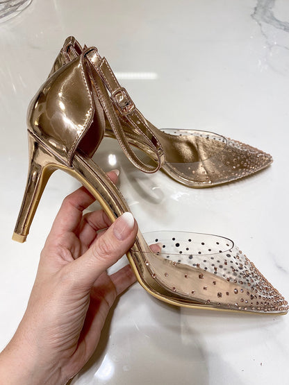 Diamond stiletter m. rem - rosegold