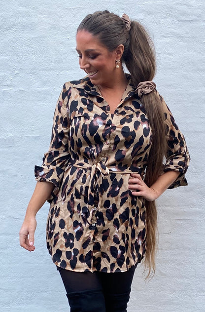leopard kjole/skjorte