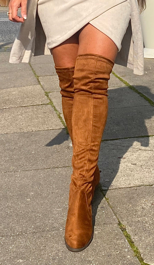 Overknee i camel