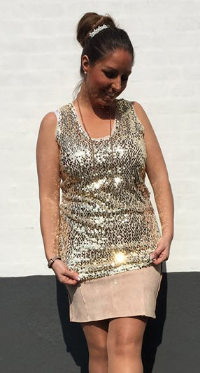 Top m. palietter -beige