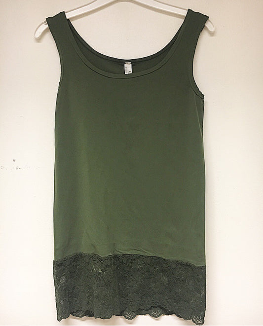 Top med blonde - army grøn