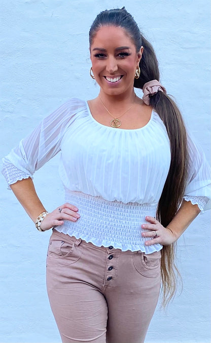 Crepe top - hvid