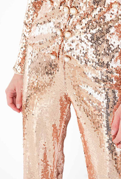 Paliet bukser i rosegold