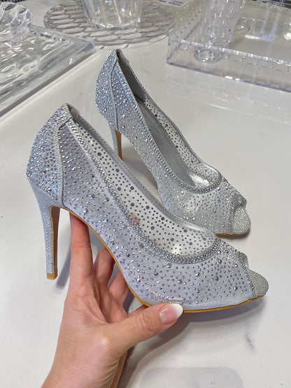 Diamond heels sølv - hælhæjde 7,5 cm - 6788