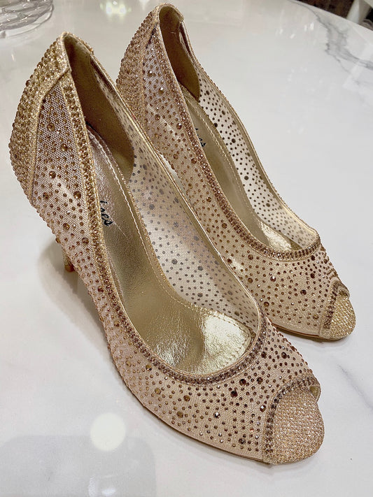 Diamond heels guld - hælhæjde 7,5 cm - 6788