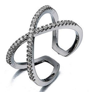 Scarlett - cross ring - gunmetal