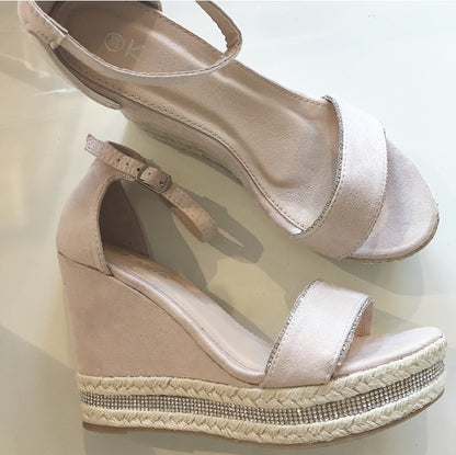 Sonja Wedges i nude med simili