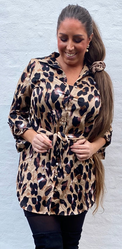 leopard kjole/skjorte
