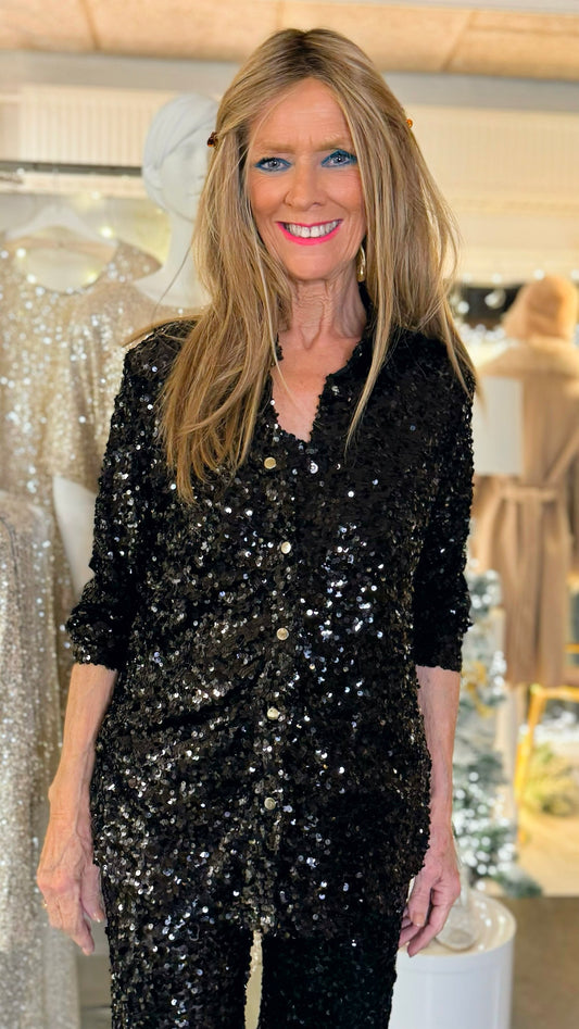 Staun Glitter skjorte i sort