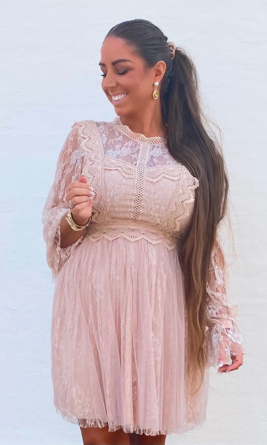 Tulle blonde dress - nude
