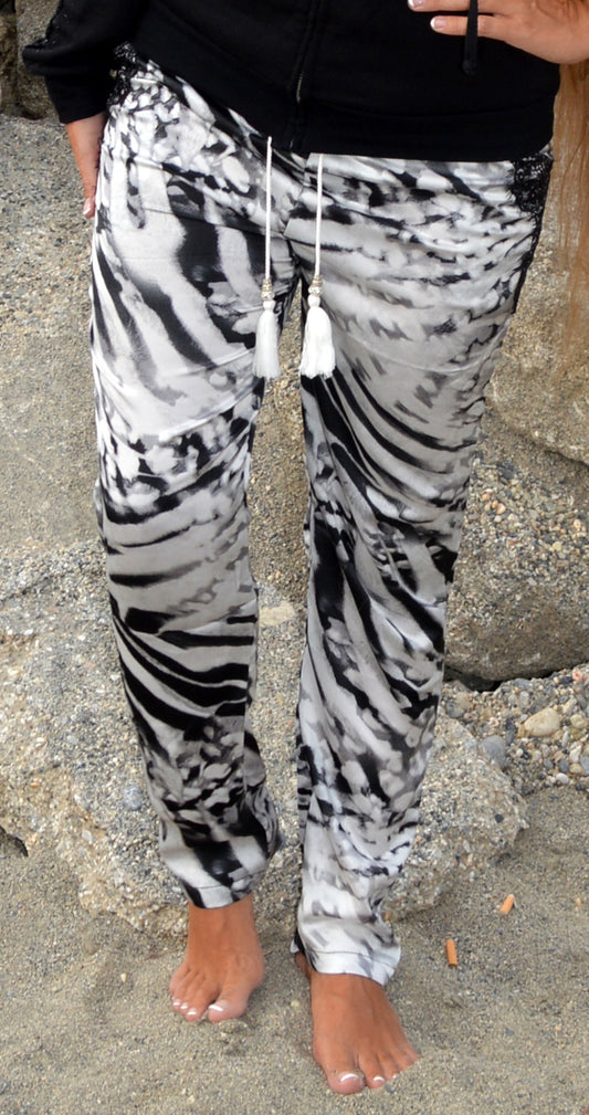 Zebra buks i grå med blonde