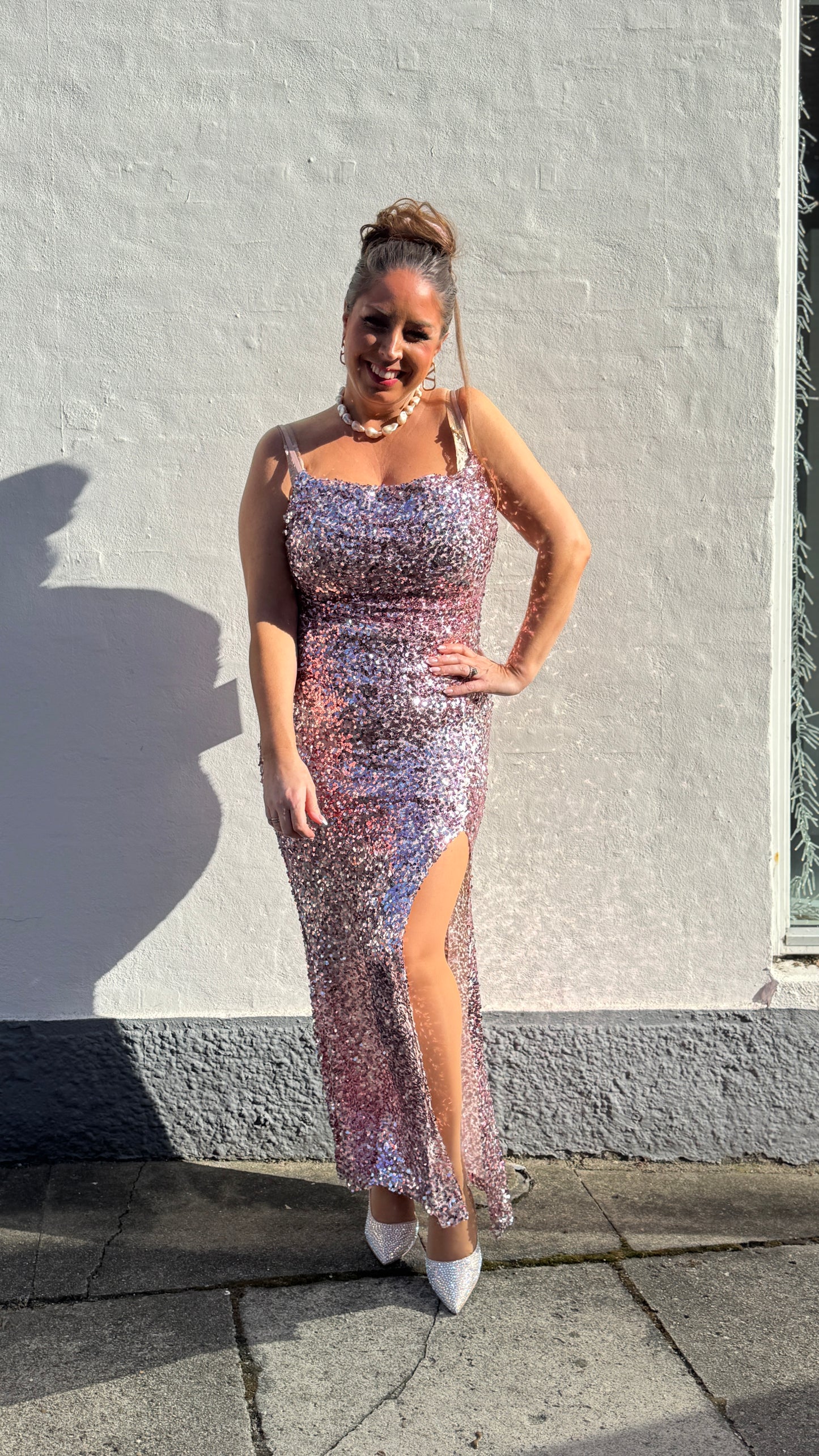 Staun glitter kjole - Rosa