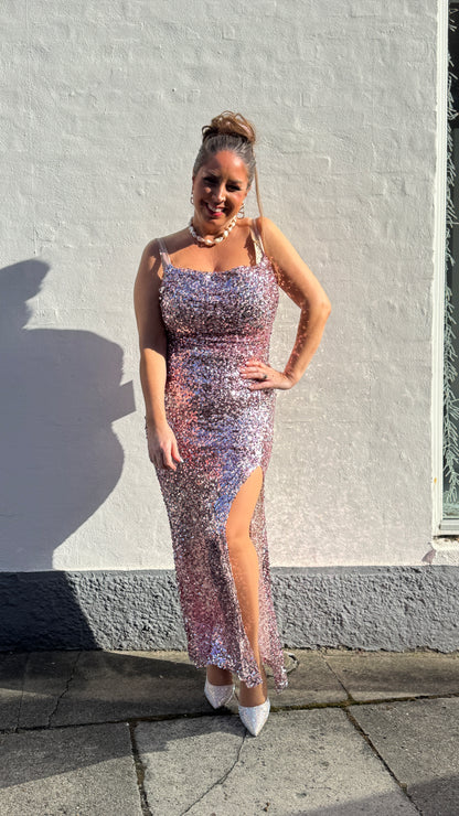 Staun glitter kjole - Rosa