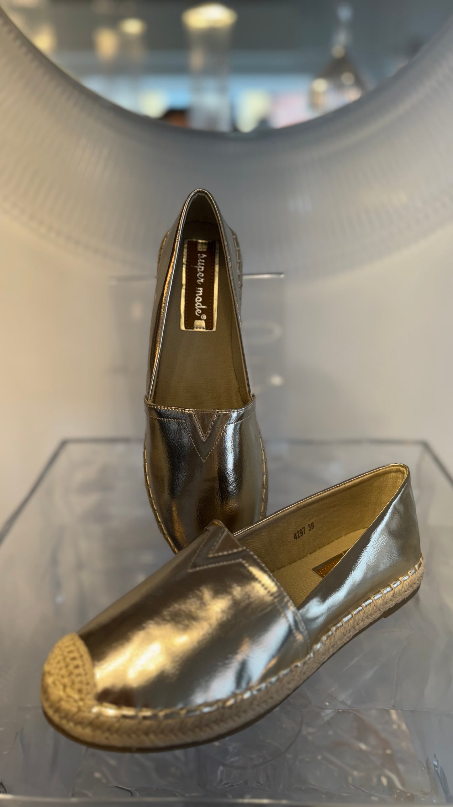 Espadrillers i guld