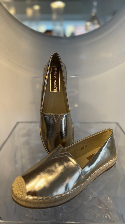 Espadrillers i guld