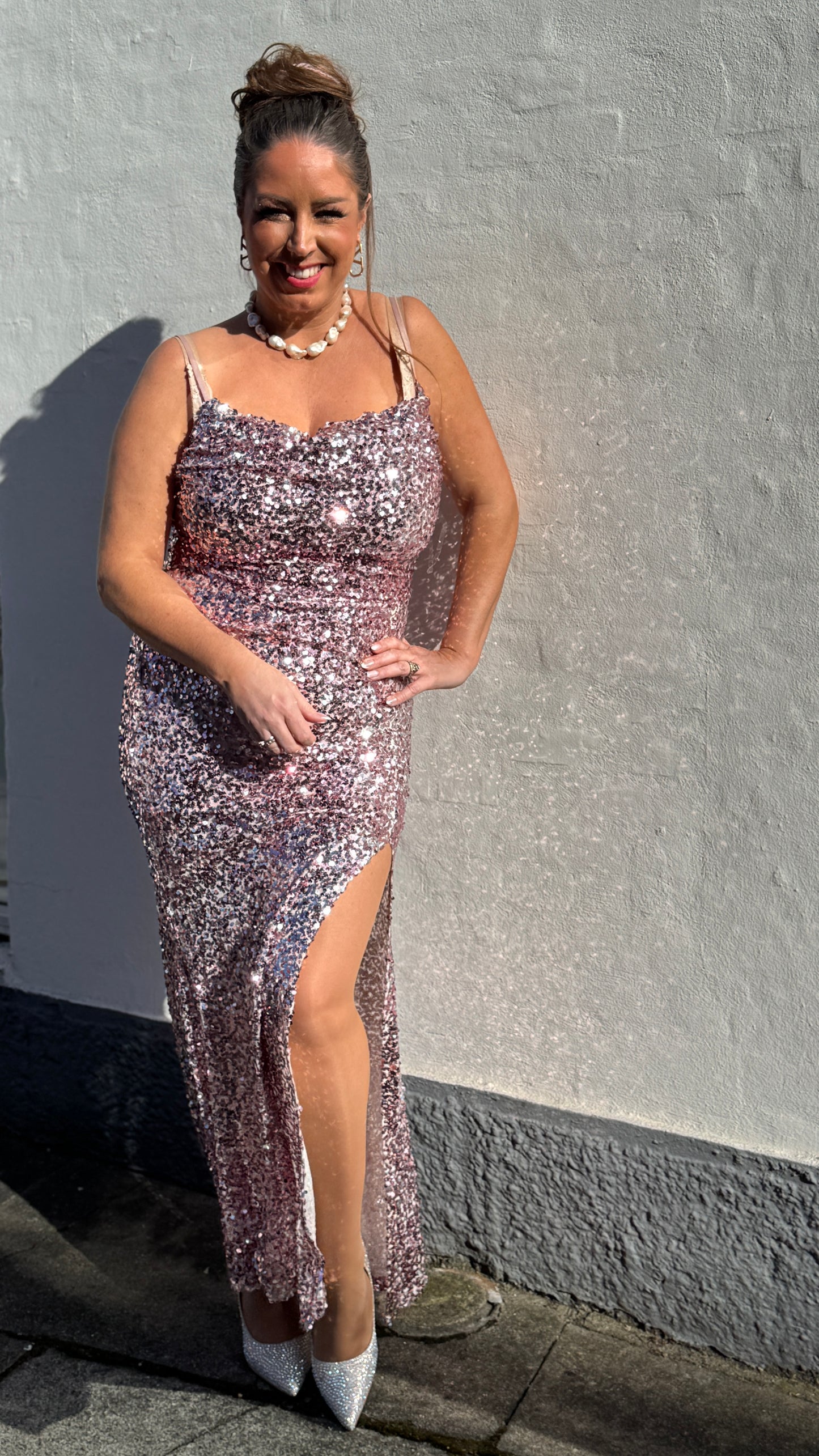 Staun glitter kjole - Rosa