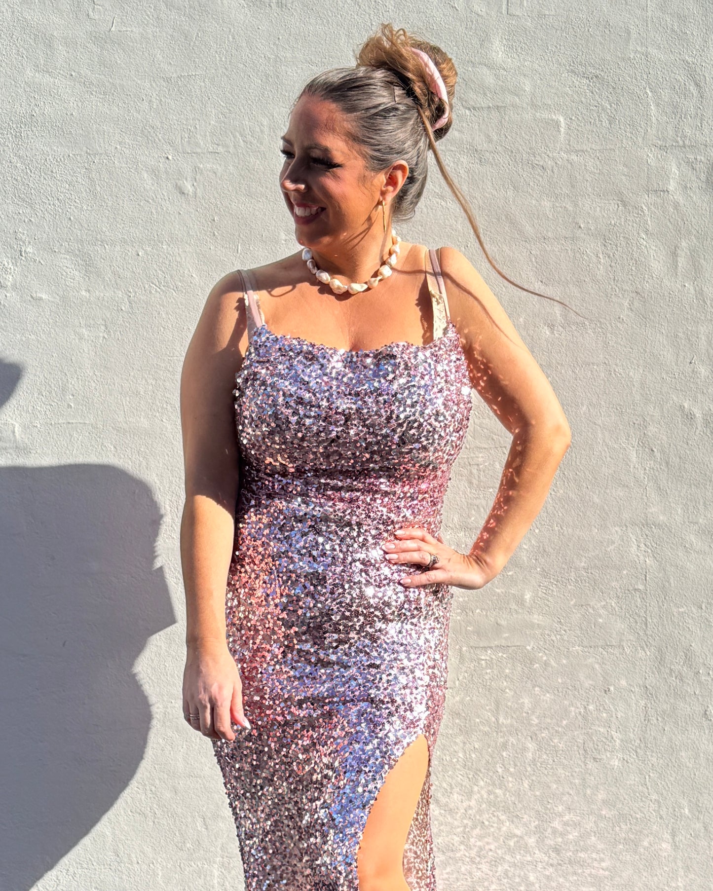 Staun glitter kjole - Rosa