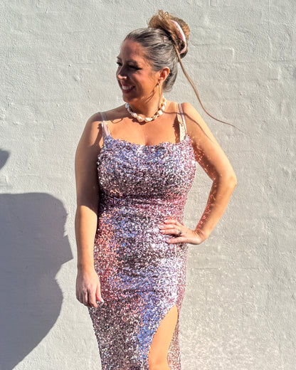 Staun glitter kjole - Rosa