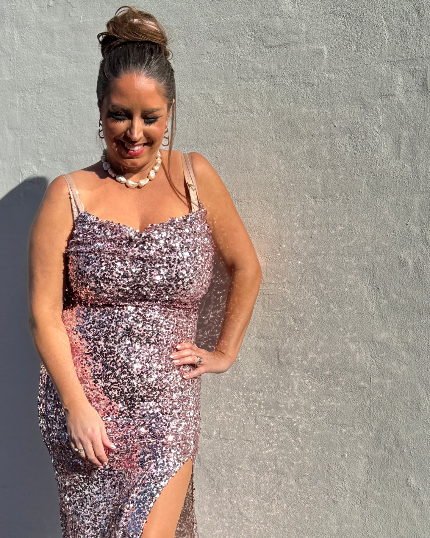 Staun glitter kjole - Rosa