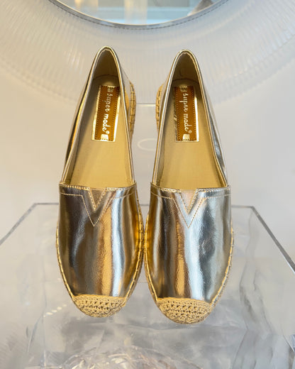 Espadrillers i guld