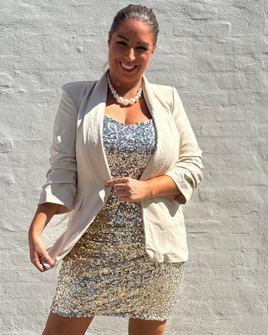 Blazer i beige med similisten - Staun Denmark - Til hverdag og fest